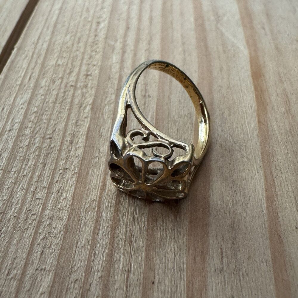 14K HGE Electroplate Womens Metal Ring Size 6 Marked 14Kt HGE - Picture 3 of 4
